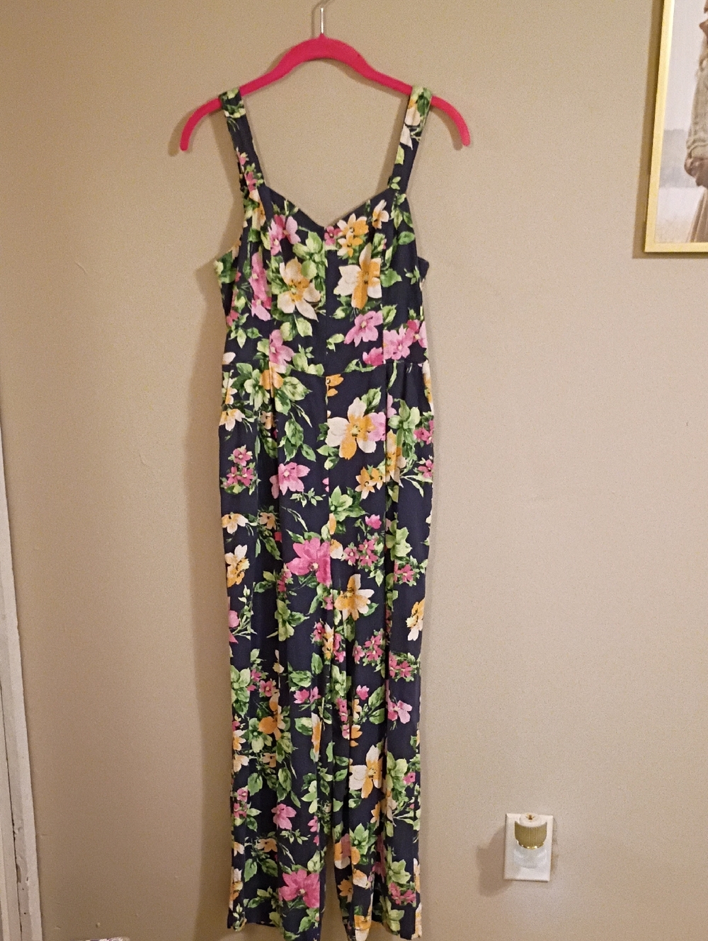Old Navy Floral Navy Jumpsuit